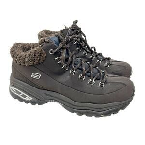 Skechers Womens Brown Leather Mid Top Ankle Bootie Shoes 11768 Size 10